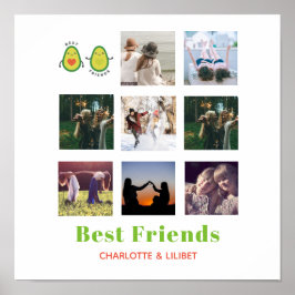 Poster Drôle BFF PHOTO COLLAGE Cadeau personnalisé AVOCAD