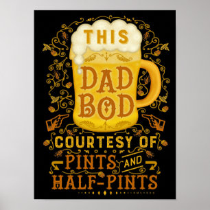Poster Drôle Bière Papa Bod Pères Antique Humoristique