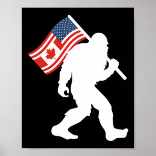 Poster Drôle Bigfoot Canada Les 51 État Trump Canada État