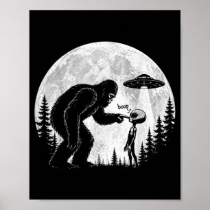 Poster Drôle Bigfoot Sasquatch Taper le Nez Alien Ufo Hum