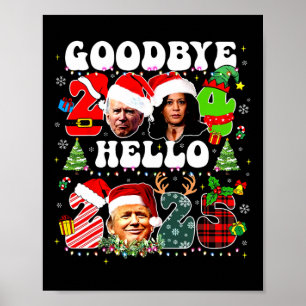 Poster Drôle Bon 2024 Bonjour 2025 Drôle Kamala & Trump P