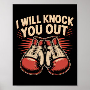 Poster Drôle Boxer Vous Frapper Les Gants De Boxe Je Saur