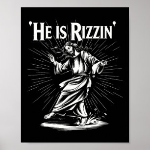 Poster Drôle Breking Cool Rizz Vibe Il Est Rizzin Jésus D