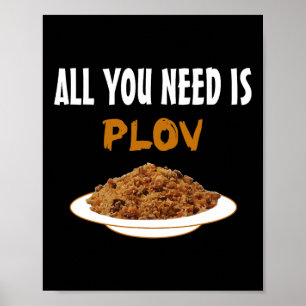 Poster Drôle Bukharian Ouzbek Nourriture - Plov Lover Bbq