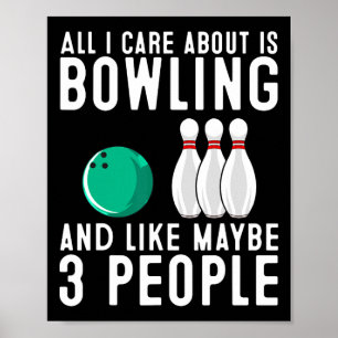 Poster Drôle cadeau Bowling pour femmes Hommes Cool Bowle