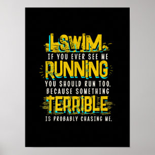Poster Drôle cadeau de natation pour nageur