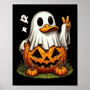 Poster Drôle Canard Boo Halloween Fantôme Femme Hommes En