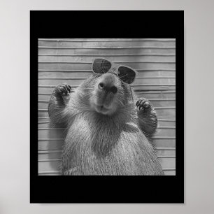 Poster Drôle Capybara Cadeaux Cool Capybara Selfie Mens F