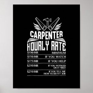 Poster Drôle Carpenter Woodworking Great Gidon Dad