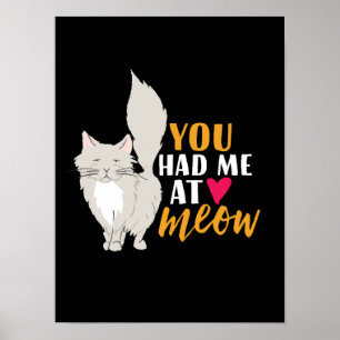 Poster Drôle Chat et Kitten Aimez-vous à Meow