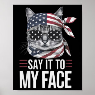 Poster Drôle Chat Kamala Harris 2024 Dites-Le À Mon Visag