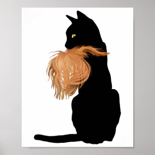Poster Drôle Chat Noir Lady Kamala Avec Les Cheveux Trump