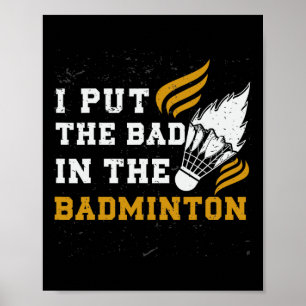 Poster Drôle Chemise Dminton Hommes Femmes Dminton Joueus