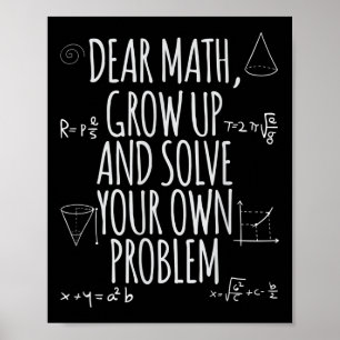 Poster Drôle Cher Math Grandis Citation Solveur De Problè