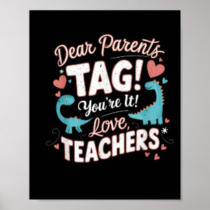 Poster Drôle Cher Parents Tag Vous êtes C'est l'amour Pro