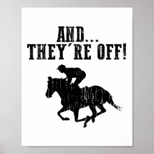 Poster Drôle Cheval Racing Cadeau Pour Hommes Femme Jocke