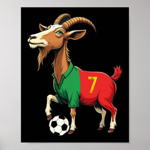 Poster Drôle Chèvre Football Football Graphique Hommes Fe
