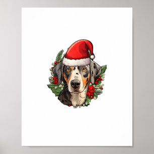 Poster Drôle Chien de Noël Catahoula Leopard