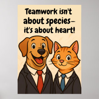 Poster Drôle Chien et Chat Wall Art avec quot Inspiration