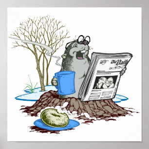 Poster Drôle Chillin' Out Groundhog