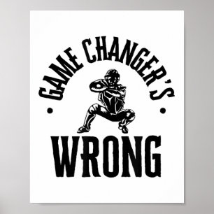 Poster Drôle Citation de baseball Changement de jeu erron