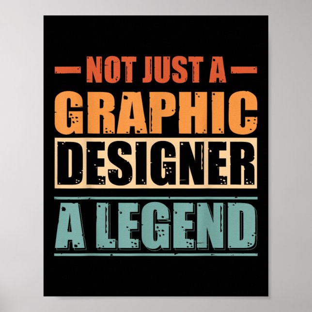 Poster Drôle Citation Retro Graphiste (Devant)