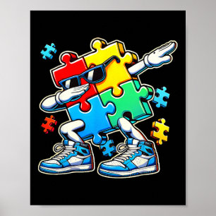 Poster Drôle Cool Dabbing Puzzle Sensibilisation sur l'au