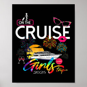 Poster Drôle Cruise Girls Trip 2025 Femmes Cruising Boat