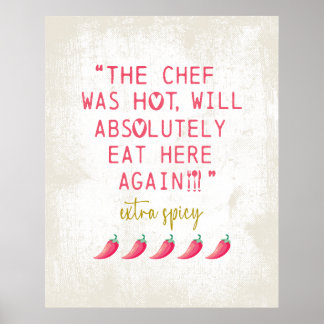 Poster Drôle Cuisine Avis Chef était épicé chaud poivrons