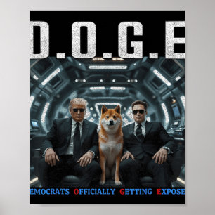 Poster Drôle D.o.g.e Démocrates Doge Officiellement Se Dé