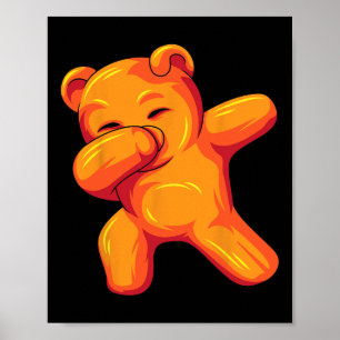 Poster Drôle Dabbing Gummy Ours Dansant Gummy Ourson Ours