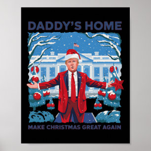 Poster Drôle Daddy Accueil Trump laide Sweater de Noël Xm