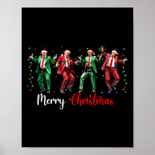Poster Drôle danse Trump Père Noël Joyeux Noël Paja
