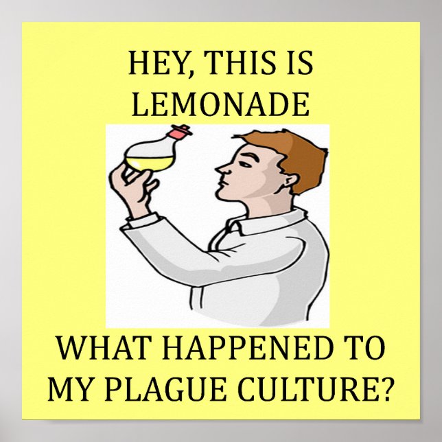 Poster drôle de blague de laboratoire de biologie (Devant)