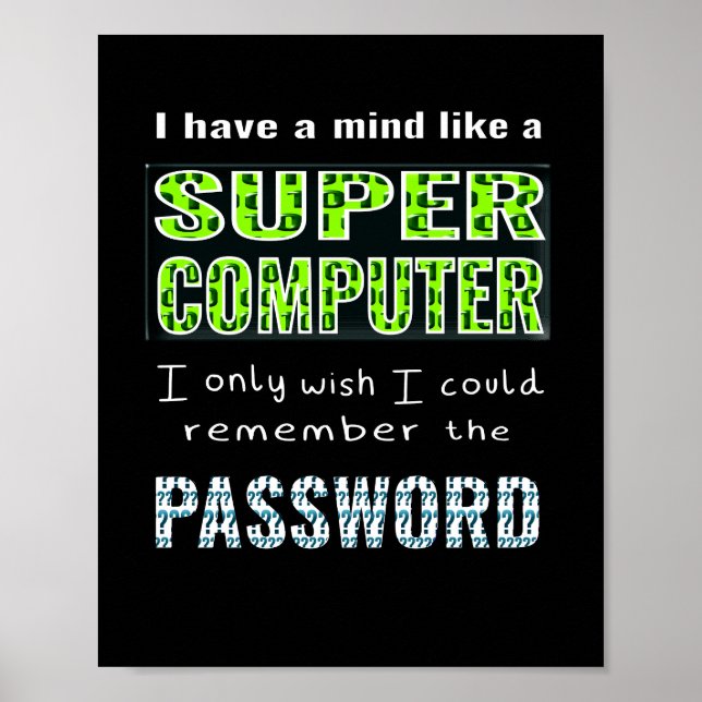 Poster drôle de blague informatique de bureau pour travai (Devant)