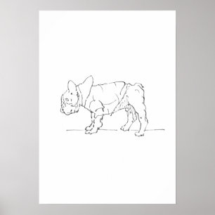 Poster Drôle de Bulldog Français Mignon, Humour de Chien
