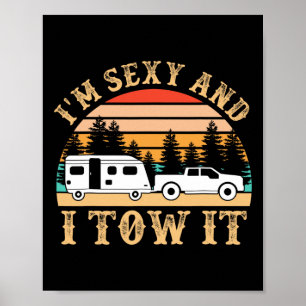 Poster Drôle de camping-car RV je suis Y et je le remorqu