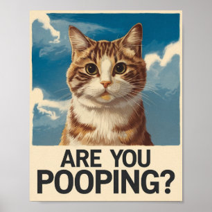 Poster drôle de chat   Es-Tu En Train De Cacher ? 