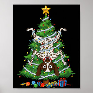 Poster Drôle de chien allemand à poil court de Noël 