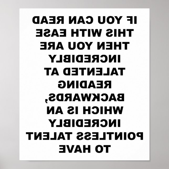 Poster drôle de compétences à l'envers (Devant)