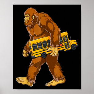 Poster Drôle de conducteur de bus Bigfoot Sasquatch Amour