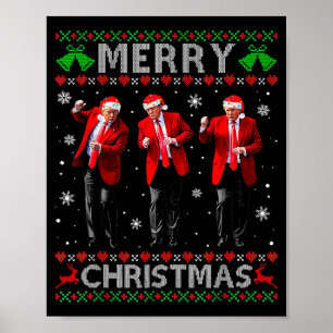 Poster Drôle de danse Trump Joyeux Noël Sweat-shirt de No
