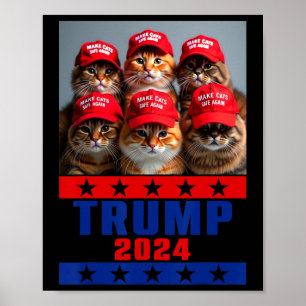 Poster Drôle de faire économiser aux chats Trump Présiden