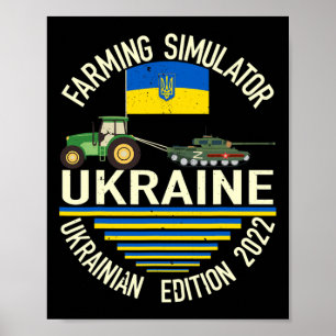 Poster Drôle de fermier ukrainien vole le mème du char I