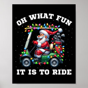 Poster Drôle de golfeur de Noël Santa Quel plaisir c'est
