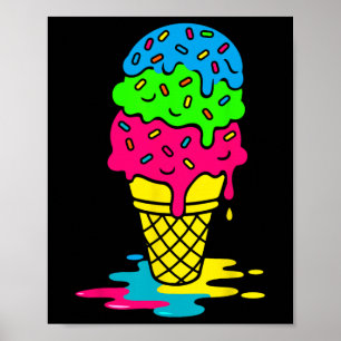 Poster Drôle de goutte Bruh Ckto École Goutte Crème glacé