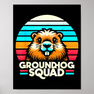 Poster Drôle de jour de la marmotte 2025 Vintage Retro Ma
