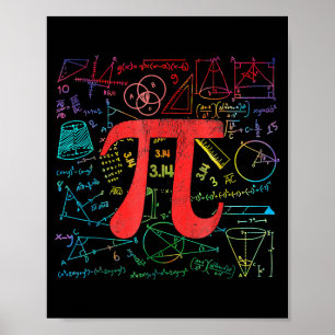 Poster Drôle de jour de Pi équation mathématique professe