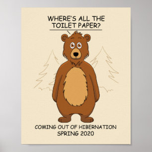 Poster Drôle de l'Ours en hibernation