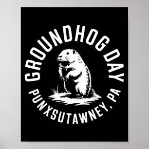 Poster Drôle de marmotte Punxsutawney Jour de la marmotte